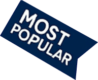 A dark blue banner with white text reading 'MOST POPULAR'.