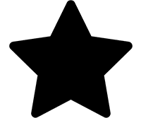 A solid black five-pointed star icon.